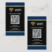 Moderne persoonlijke QR-code WiFi-netwerkwachtwoor Visitekaartje (Voorkant / Achterkant)