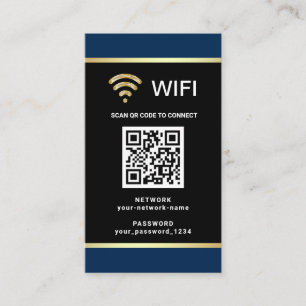 Moderne persoonlijke QR-code WiFi-netwerkwachtwoor Visitekaartje
