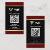 Moderne persoonlijke QR-code WiFi-netwerkwachtwoor Visitekaartje (Voorkant / Achterkant)