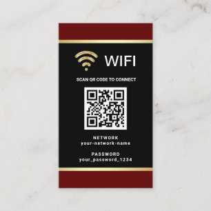 Moderne persoonlijke QR-code WiFi-netwerkwachtwoor Visitekaartje