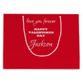 Moderne persoonlijke rode Valentijnsdag Groot Cadeauzakje (Voorkant)