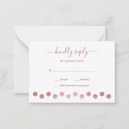 Moderne persoonlijke Roos Gold Dog Pet Wedding RSV Notitiekaartje