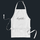 Moderne Persoonlijke scriptnaam Standaard Schort<br><div class="desc">Een botanische, sappige werkplaats ontvangen? Wat dacht je van een kookklasse? Geef gepersonaliseerde pagina's voor uw gasten met een elegant type van doopvontmanuscript uit dat hen zeker zal schikken. Heb het over deze verfijnde weg. Tip: als u de lange spoelbeurten aan het einde wilt houden, houdt u de kleine vierkantjes...</div>