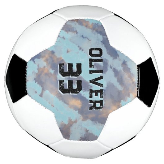 Moderne Persoonlijke Speler Naam & Nummer Aandenke Voetbal (Gedraaid)