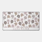 Moderne persoonlijke stoffige roze bloemige meisje bureaumat (Voorkant)