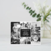 Moderne persoonlijke tekst 5-foto's rouwkaarten be briefkaart (Staand voorkant)