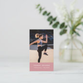 Moderne persoonlijke trainer fitness Foto QR Code  Visitekaartje (Staand voorkant)