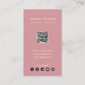Moderne persoonlijke trainer fitness Foto QR Code  Visitekaartje (Achterkant)