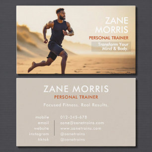 Moderne Persoonlijke Trainer Fitness Foto Visitekaartje