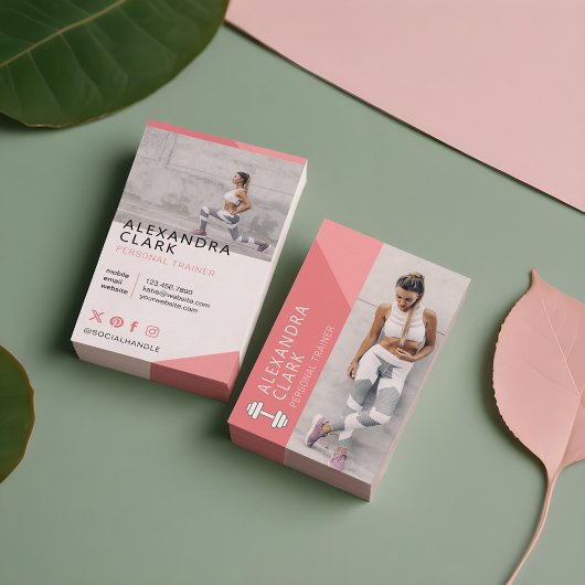 Moderne persoonlijke trainer Fitness Photo Dumbbel Visitekaartje