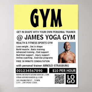 Moderne, persoonlijke trainer, Gym Adverteren Poster