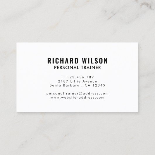 Moderne persoonlijke trainer visitekaartje (Achterkant)