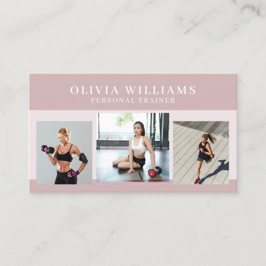 Moderne persoonlijke trainer voor fotocollage Fitn Visitekaartje (Voorkant)