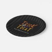 Moderne persoonlijke Trick or treat monogram Papieren Bordje (Gekanteld)