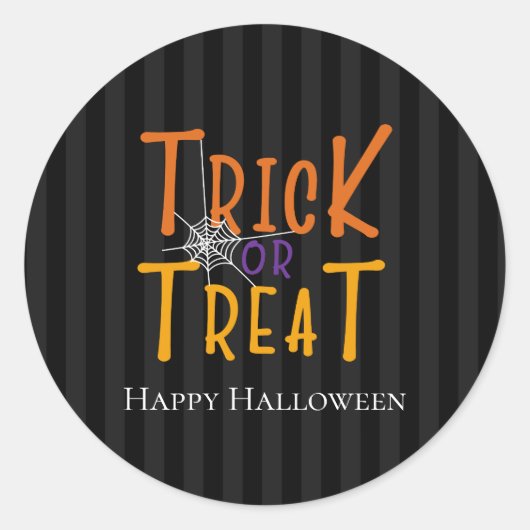 Moderne persoonlijke Trick or treat monogram Ronde Sticker (Voorkant)