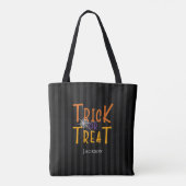 Moderne persoonlijke Trick or treat monogram Tote Bag (Achterkant)