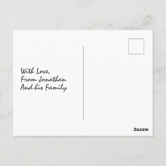 Moderne persoonlijke Zebra kerst met fotorood Briefkaart (Achterkant)