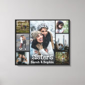 Moderne persoonlijke zussen 7 Foto-collage Canvas Afdruk (Voorkant)