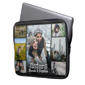 Moderne persoonlijke zussen 7 Foto-collage Laptop Sleeve (Voorkant Links)