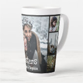 Moderne persoonlijke zussen 7 Foto-collage Latte Mok (Rechterhoek)