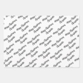 Moderne persoonlijke zwarte en witte kerst inpakpapier vel (Voorkant 3)