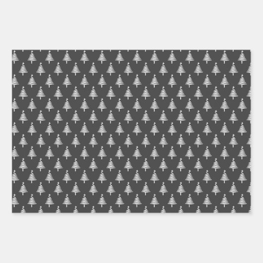 Moderne persoonlijke zwarte en witte kerst inpakpapier vel (Voorkant 2)