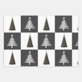 Moderne persoonlijke zwarte en witte kerst inpakpapier vel (Voorkant)