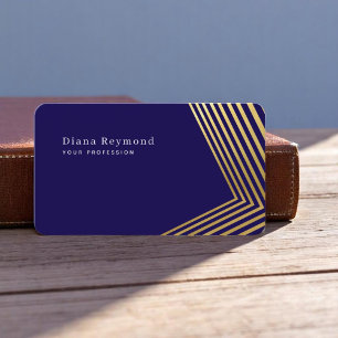 Moderne perspectieflijnen blauw visitekaartje