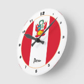 Moderne Peruaanse vlag, Peru trendy Home / design Ronde Klok (Hoek)