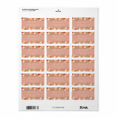 Moderne perzik bloem adressenlabels etiket (Full Sheet)