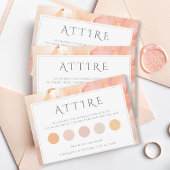 Moderne Perzik Bloem Bruiloft Kleding Code Informatiekaartje