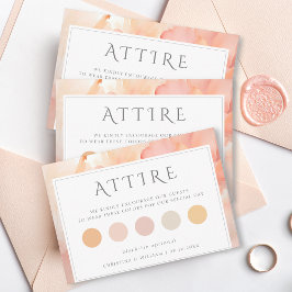 Moderne Perzik Bloem Bruiloft Kleding Code Informatiekaartje