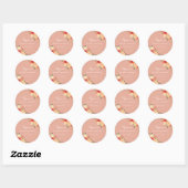 Moderne perzik bloemen baby shower stickers (Vel)