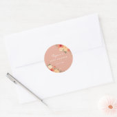 Moderne perzik bloemen baby shower stickers (Envelop)