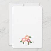 Moderne perzik bloemen bruids douche uitnodiging (Achterkant)