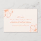 Moderne Perzik Bloemen Elegante Bruiloft Informatiekaartje (Voorkant)