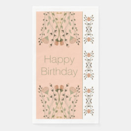 Moderne perzik bloemig servet