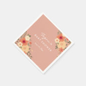 Moderne perzik bloemige babyshower servetten (Hoek)
