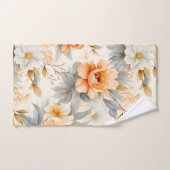 Moderne perzik bloemige botanische Waterverf Bad Handdoek (Handdoek)