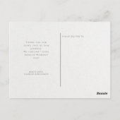 Moderne Perzik Blush Botanische Bruiloft Dank u Briefkaart (Achterkant)