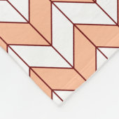 Moderne Perzik Bourgogne visgraat Fleece Deken (Hoek)