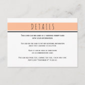 Moderne perzik bruiloft details informatiekaartje (Voorkant)