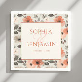 Moderne perzik bruiloft servet