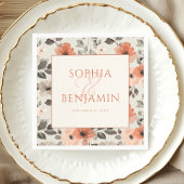 Moderne perzik bruiloft servet