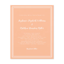 Moderne Perzik Budget Eenvoudige Chic Trouw Uitnod