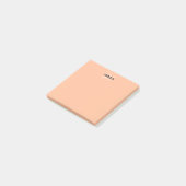 Moderne perzik buzz monogram naam post-it® notes (Schuin)