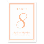 Moderne Perzik Eenvoudige Trouwontvangst Minimalis Kaart (Achterkant)