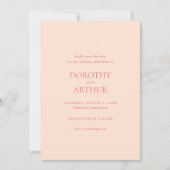 Moderne perzik elegante bruiloft save the date (Voorkant)