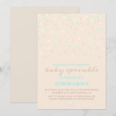 Moderne perzik en blauwe baby sprinkle uitnodiging (Voorkant / Achterkant)
