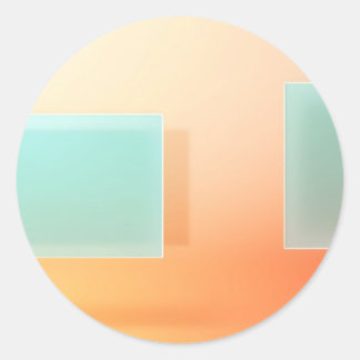 Moderne Perzik en Munt Geometrisch Abstract Ronde Sticker